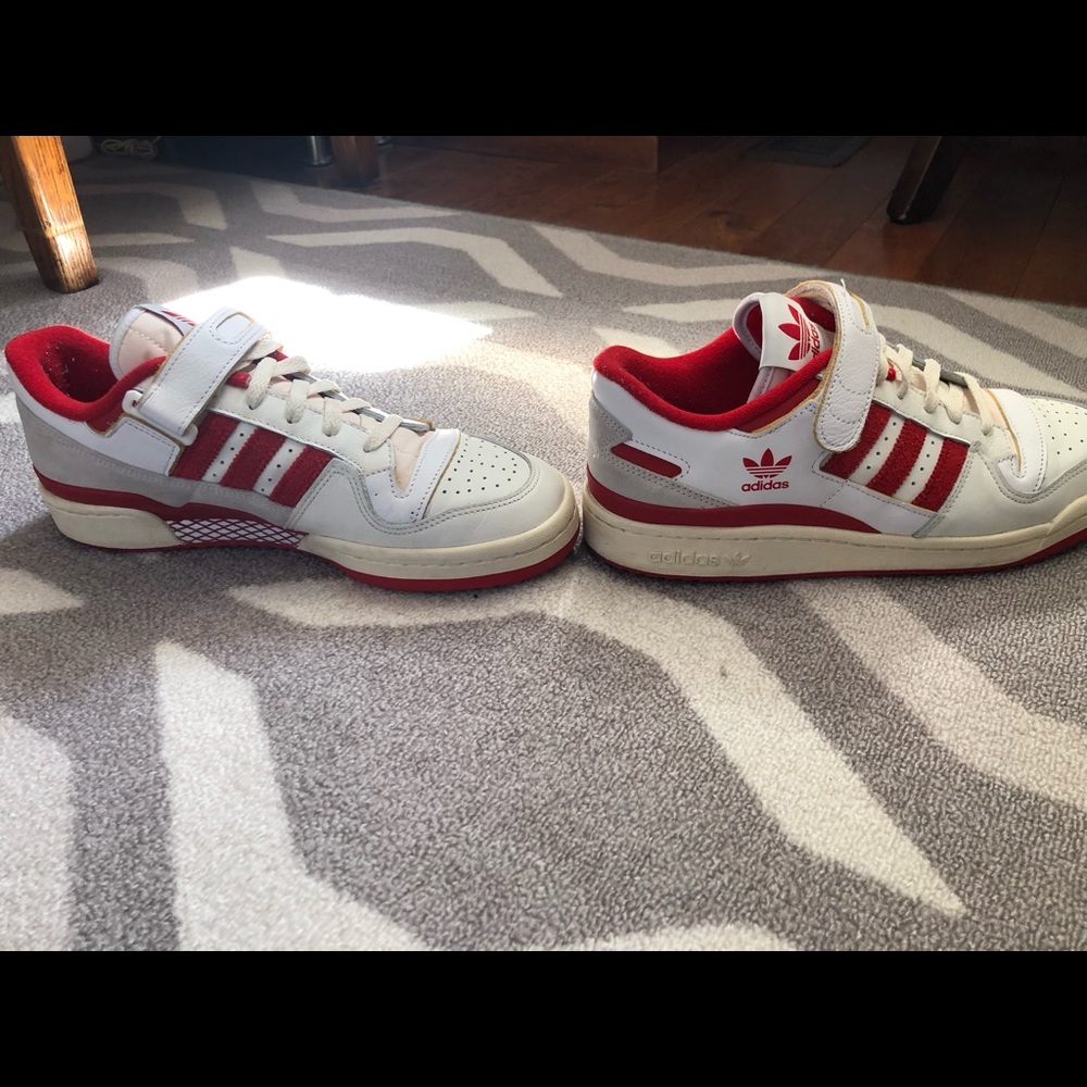 Adidas red forum low